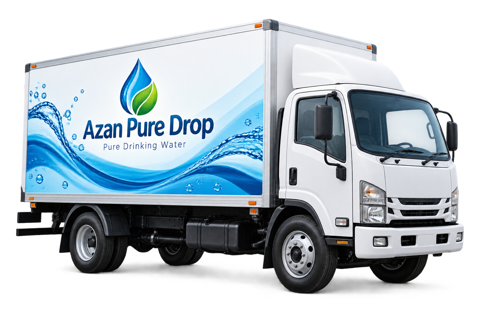 Illustrative Azan Pure Drop branded delivery truck